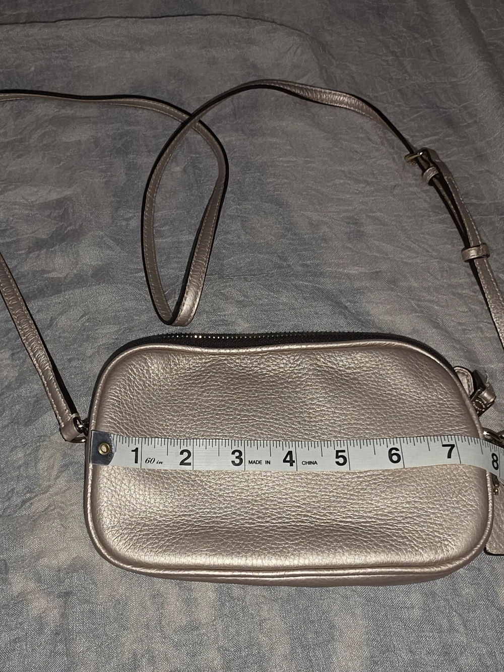 Coach Metallic Pale Pink Leather Crossbody Bag